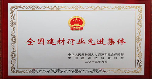 全国建材行业先进集体奖牌（2013年）